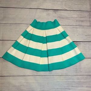 Turquoise and White Skirt